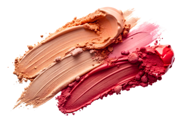 Cream cosmetics smear on a transparent background, perfect for product mockups.