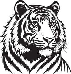 Fototapeta premium tiger head silhouette vector