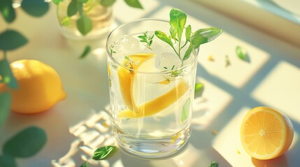 Refreshing Lemon Infused Water with Mint, a Summer Delight