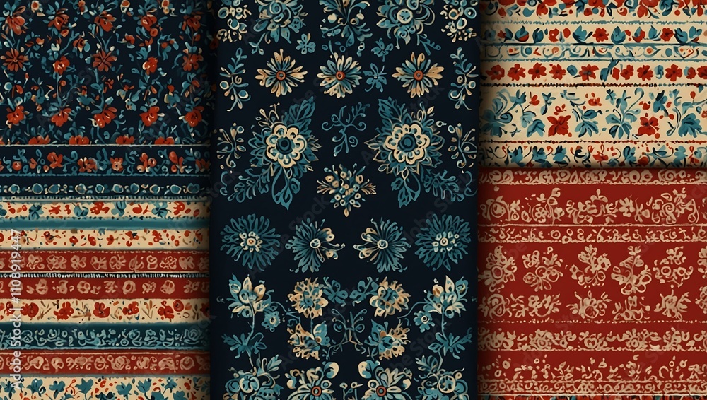 Poster stylish set of patterns for tablecloth designs.