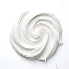 White Sweet tasty merengue top view isolated on white. Mini Pavlova dessert