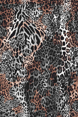 Leopard skin pattern, animal leather seamless design
