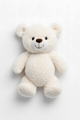 Obraz premium White teddy bear toy, isolated on white background