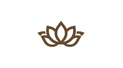 Obraz premium Abstract Brown Lotus Flower Design Logo