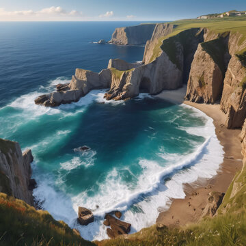 K&uuml;sten - Erhabene Klippen thronen &uuml;ber der Gischt