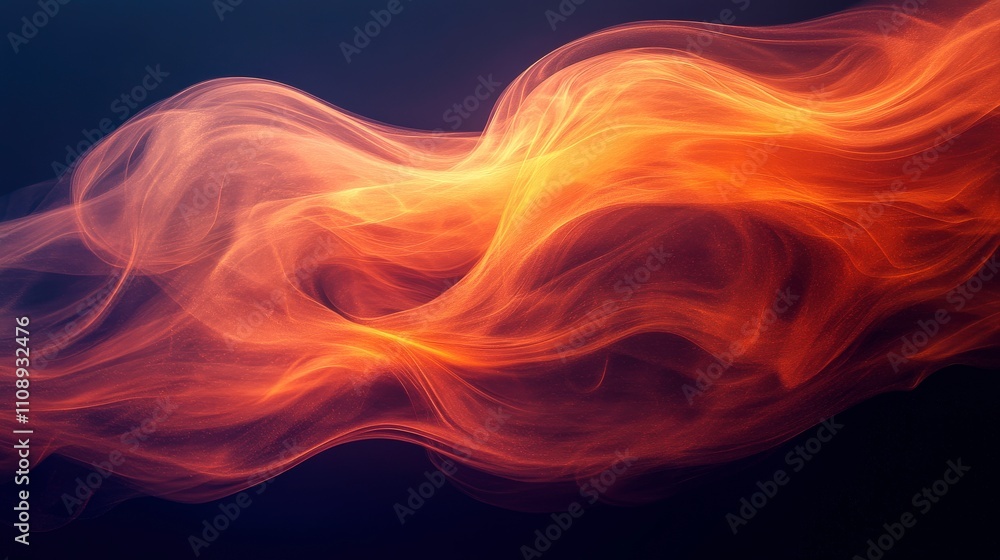 Poster dynamic abstract swirl of orange and red flames on dark background creating sensational motion and e