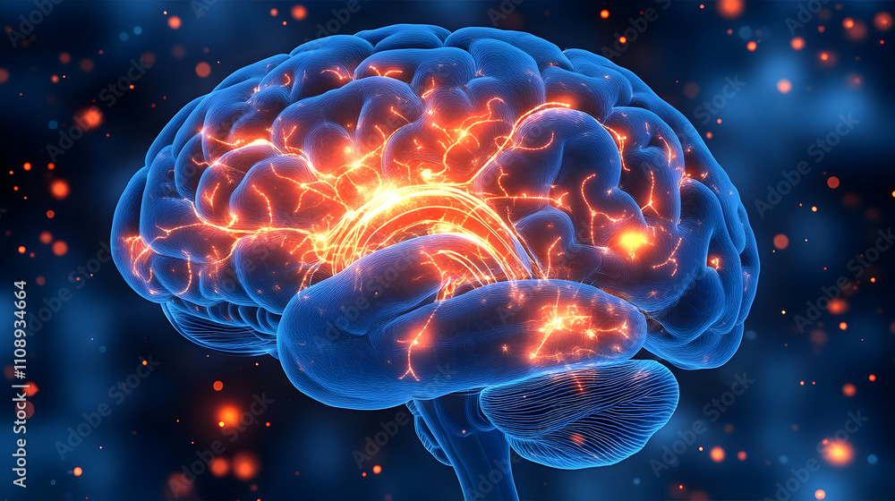 Poster human brain: neural pathways & cognitive functions