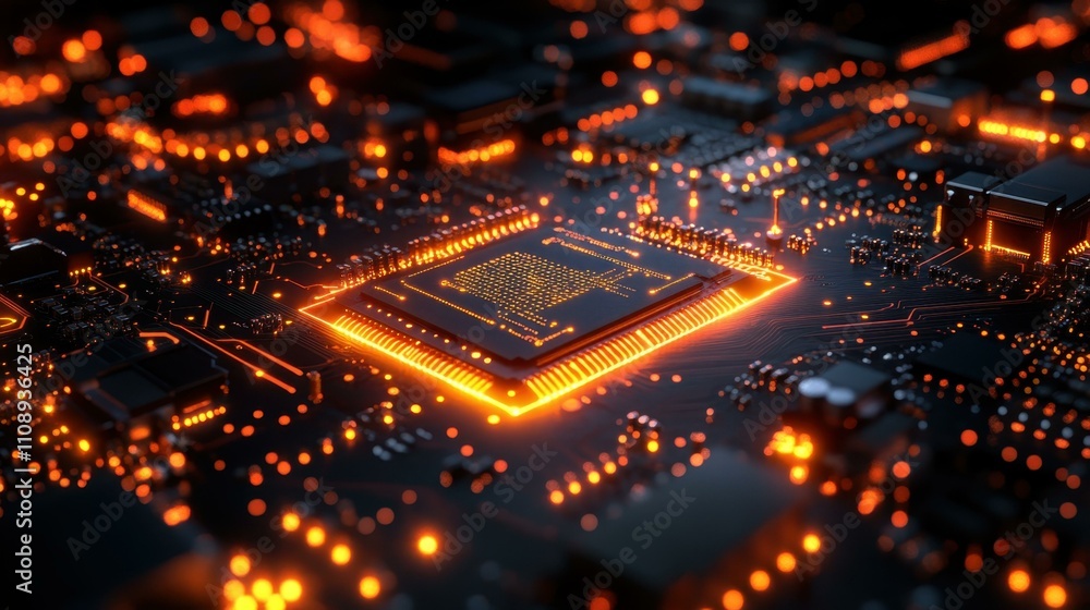 Aufkleber cpu and microcircuits image technological abstraction abstract image one main object high quality ve