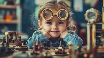 Children's Invention Day. children invent. a child comes up with a scientific invention