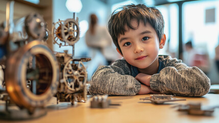 Children's Invention Day. children invent. a child comes up with a scientific invention