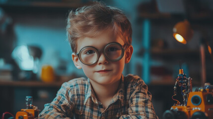Children's Invention Day. children invent. a child comes up with a scientific invention