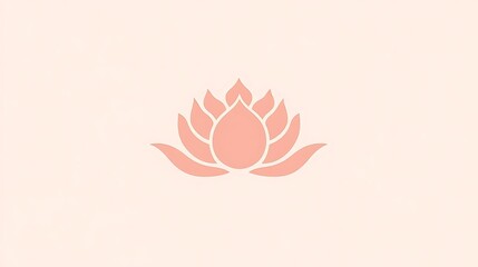 Fototapeta premium Stylized Pink Lotus Flower Simple Design