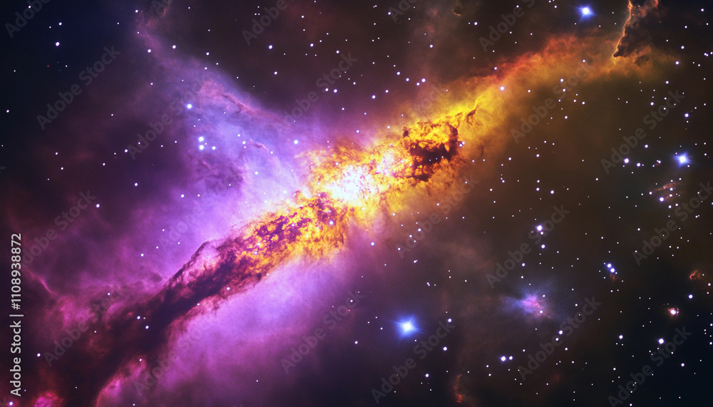 Poster colorful cosmic explosion captured in deep space background