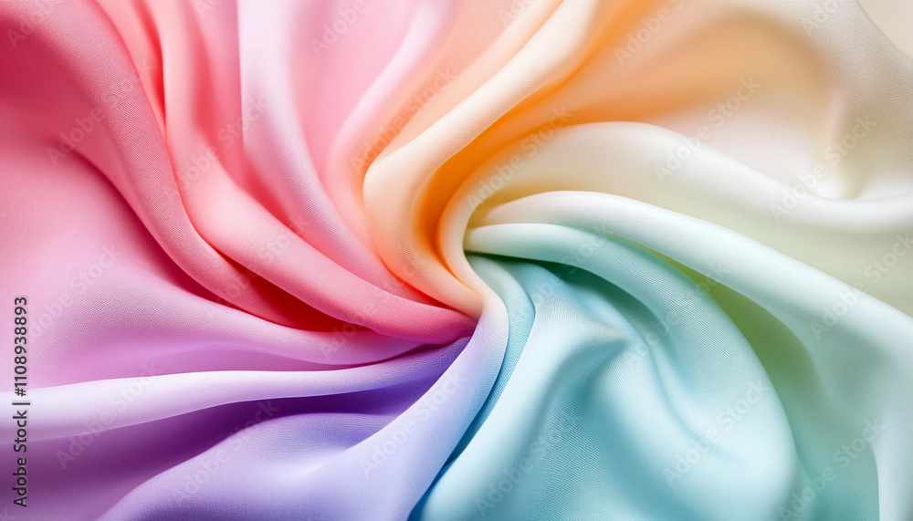 Poster colorful silk fabric showcasing a smooth gradient pattern