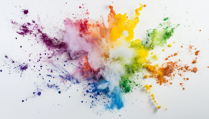 Fototapeta premium Colorful powder explosion creating vibrant patterns in air