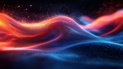 Obraz premium Light Motion Effect. Ai singularity Post Quantum Cryptography Metaflow PyTorch rendering Latent space Riverlane array Flutterflow MLflow Abstract colorful wave flow, dynamic glowing movement, futuris