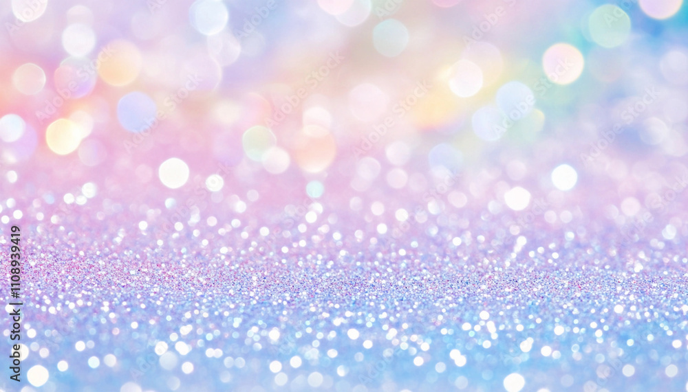 Poster Sparkling pastel background with soft bokeh effect
