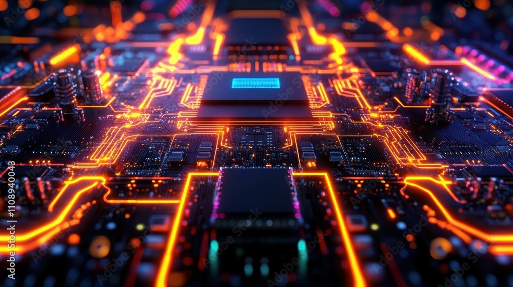 Aufkleber cpu and microcircuits image abstract technologies abstract image one main object high quality very d