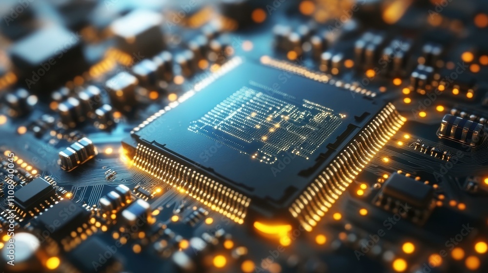 Aufkleber cpu and microcircuits image technological artistry abstract image one main object high quality very 
