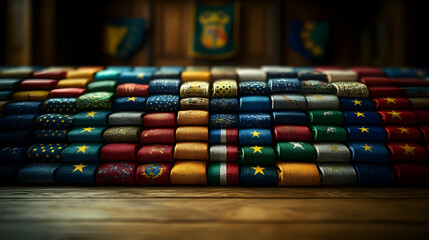 European Unity: Flags Symbolize International Cooperation and Collaboration