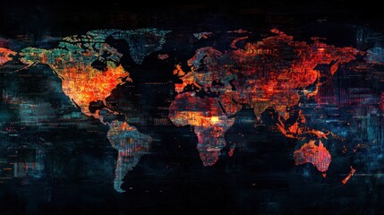 Fototapeta premium Global Network: A Digital World Map
