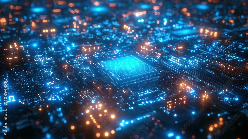 Poster cpu and microcircuits image innovative technologies abstract image one main object high quality very