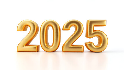 2025 New Year golden number, Extend Warm Wishes for a Happy New Year and Merry Christmas with this golden number design 3d rendering vector illustration