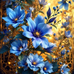 Obraz premium Vibrant watercolor flowers, bursting with color.