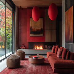 Luxury modern living room interior design featuring elegant sofas, artistic decor, and stylish lighting setups.