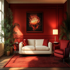 Luxury modern living room interior design featuring elegant sofas, artistic decor, and stylish lighting setups.