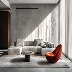 Luxury modern living room interior design featuring elegant sofas, artistic decor, and stylish lighting setups.