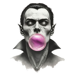 Bubble gum chewing vampire
