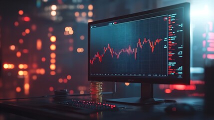 Fototapeta premium Investment and Stock Market Concept: An Abstract Digital Composition