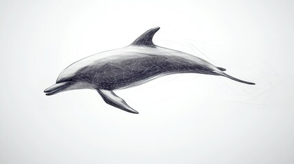 Fototapeta premium Jumping Dolphin Isolated on White Background: Marine Life Concept