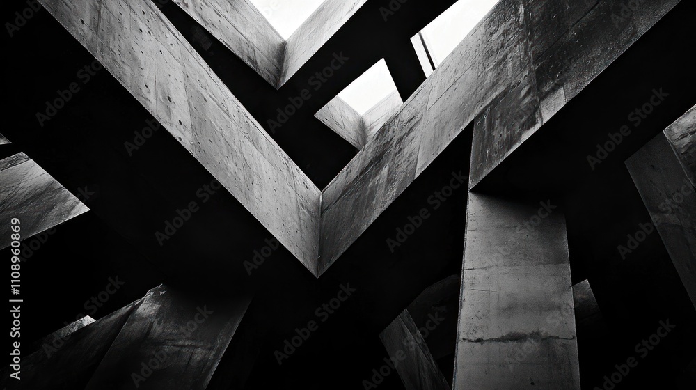 Poster abstract concrete structure geometric design