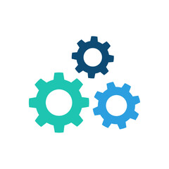 Gear icon with different color. Gear symbol, gear silhouette. Gear vector illustration