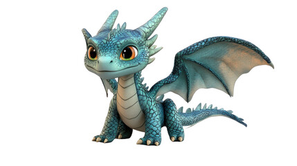Obraz premium cute dragon 3d cartoon isolated on white transparent background png