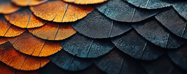 Obraz premium Intricate close up of colorful scales showcasing vibrant patterns and textures