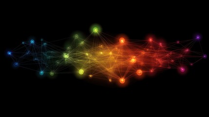 Obraz premium Abstract colorful network connection lines and nodes.