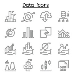 Data diagram, Graph, Infographic icon set in thin line style