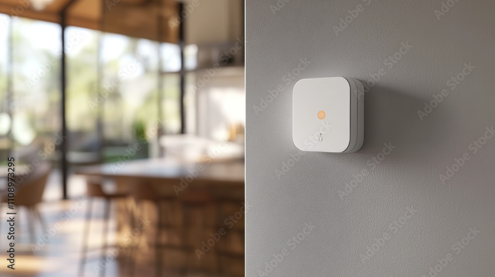 Poster smart home system concept. phone controls works, safety of smart devices in house. smartphone app of