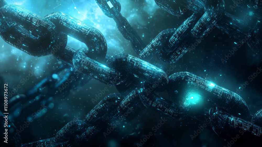 Poster blockchain technology conceptual banner. mining, exchange, p2p arbitration of cryptocurrency. digita