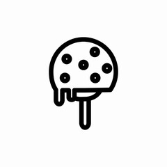 apple in caramel icon sign vector