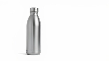 Empty, durable steel water bottle mockup, perfect for branding.