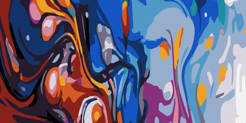 Fototapeta premium abstract art, fluid art. Abstract background, Decorative acrylic paint that fills the texture of mountain marble. abstract pattern, Abstract background with colorful waves of paint in pastel colors