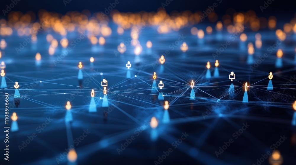 Wall mural global network connection: a visualization of interconnectedness