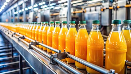Orange Juice Bottling Factory - Closeup, Rule of Thirds Photography