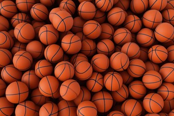 Obraz premium A Mountain of Basketballs: A Stunning Visual of Hundreds of Orange Spheres
