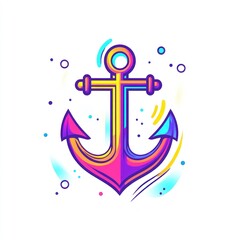Obraz premium Colorful anchor illustration.