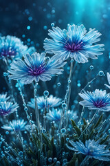 Macro View of Icy Winter Flowers